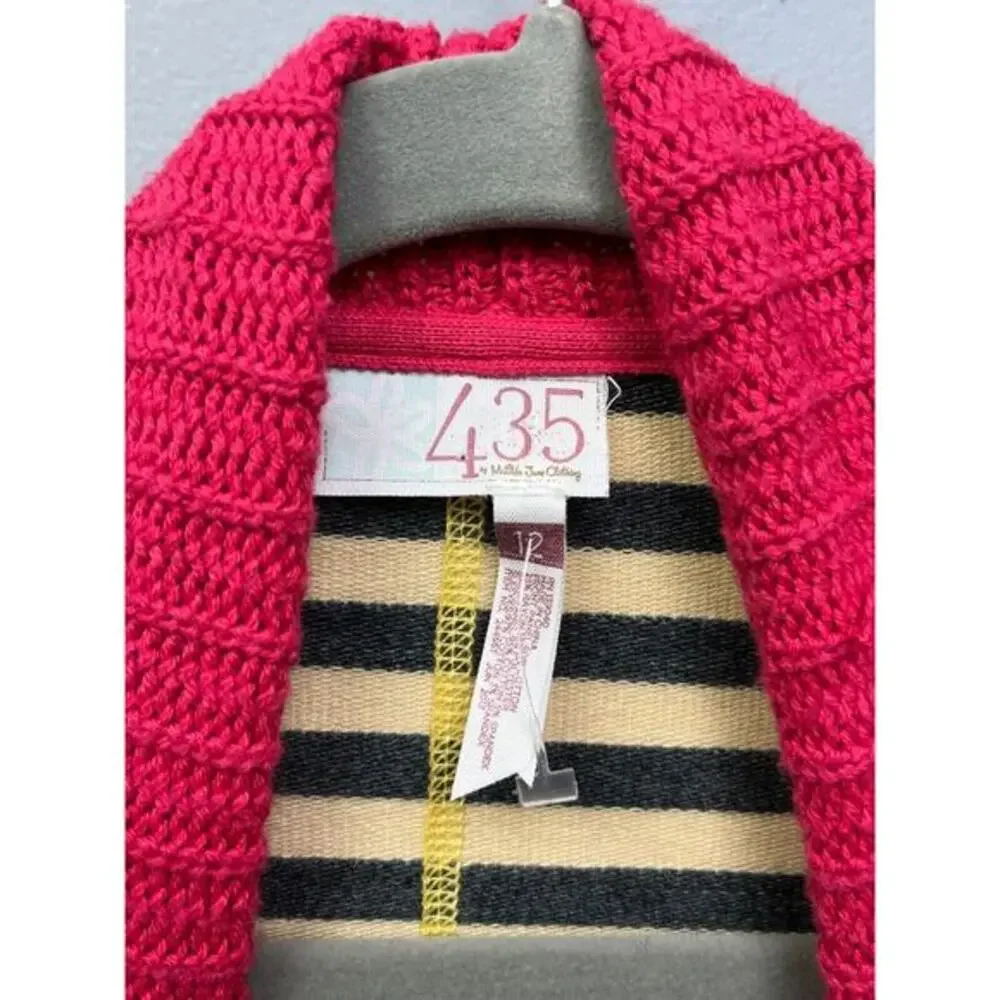 435 Matilda Jane Girls‎ size 12 Striped Open front cardigan Contrast